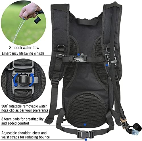 Marchway Tactical Molle Hydration Pack Mackpack com bexiga de água de 3l TPU, mochila militar para ciclismo, caminhada, corrida, escalada, caça, ciclismo
