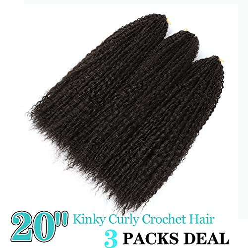 Extensão de cabelo de regustação profunda 3 pacotes Afro Kinky Curly Crochet Braids Hair Hair Soft Water With Crachet Hair