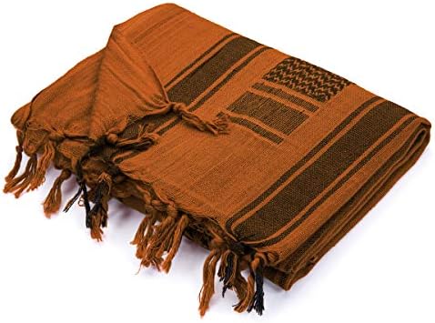 Texas Bushcraft Tactical Shemagh - Authentic Keffiyeh algodão para o seu equipamento de acampamento, caminhada e mochila