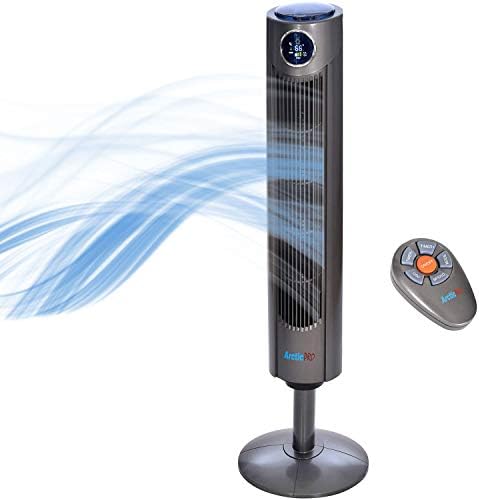 Ártico-Pro Screen Digital Tower Fan com controle remoto, cinza escuro, 42 polegadas