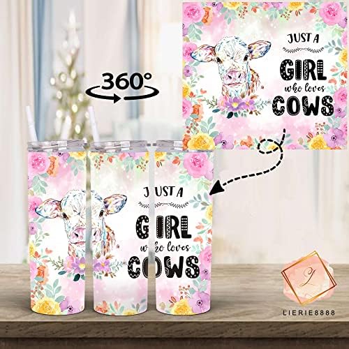 Lierie8888 Apenas uma garota que adora copos de vaca para mulheres, copo de vaca, copo de vaca, presentes temáticos de vaca para mulheres, presentes de vaca para amantes de vaca, canecas de vaca para mulheres, copo de vaca com estampa