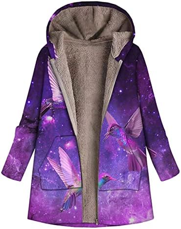 Cokuera Fashion Fashion Print Zip Up capuz de casaco com capuz elegante e suave outono de outono aberto Cardigan Outwear
