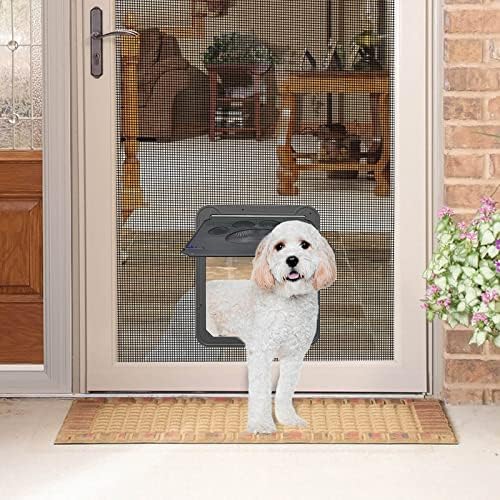 Porta de cachorro Namsan para porta deslizante, dentro da abertura de 12 x 14 polegadas porta para cachorro para a porta da tela, a tela da varanda Doggie Door do gato Fechamento automático