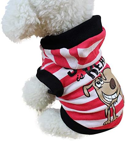 Honprad Small Dog Roupos com pés de camiseta com chapéu Cats Costume de cachorrinho Roupas fofas Pet Small Dog Sweaters