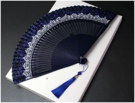 Justjunminmin fãs decorativos dobráveis ​​Crown Crown Fan Fan de Fan Fan Fan Fan Lace Relações de Moda Fan Dobring Hanfu Photography