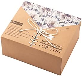 Caixas de presente de Myfanawy com tampas para presentes Caixa de presente de renda com bolsa de presente 9.8x8.2x4,3