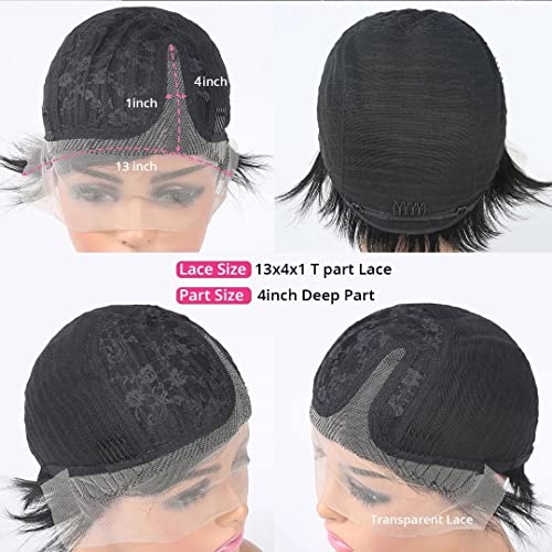 Pixie Cut Wigs para mulheres negras Cabelo humano Cabelo humano curto 13x4x1 t Parte pixie curta cortada perucas