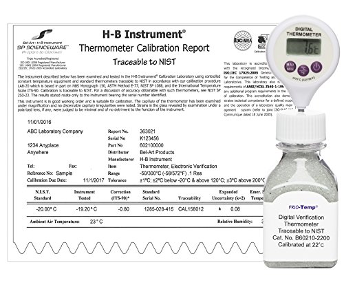 SP BEL-ART, H-B Frio-TEMP Verificação eletrônica calibrada Termômetro de haste Lollipop; 0/70C, calibração ambiental 22c