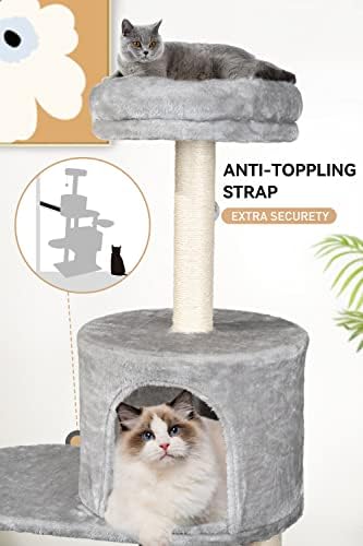 Hawsaiy Multi Level 58 polegadas Torre de árvore de gatos para gatinhos de gato de gato de gato Centro de atividades