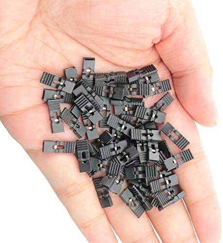 Meetoot 100pcs preto 2,54mm Cabeça de cabeçalho de pino padrão de 2,54 mm A placa de circuito de bloqueio de conexão curta desviar