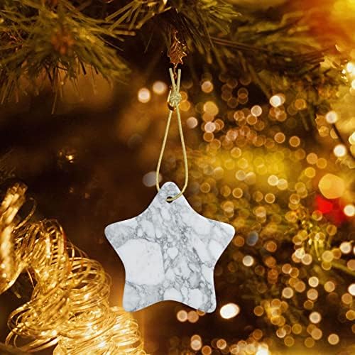 Mármore preto claro 2022 pingente de cerâmica de Natal para decorar a árvore de Natal