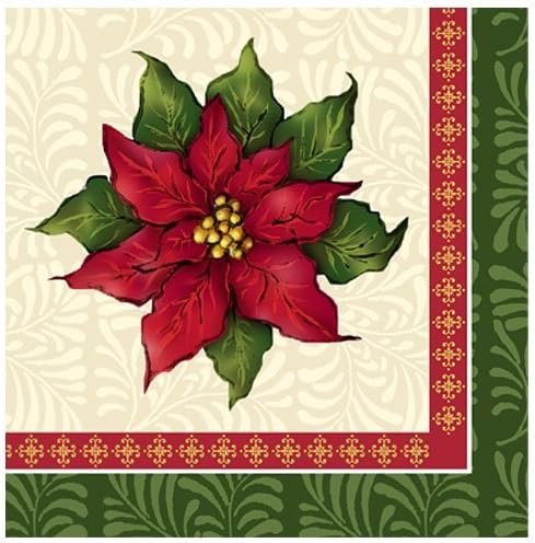 Hannah K. Christmas 40-Pack Poinsettia Lunch Paper Guardy
