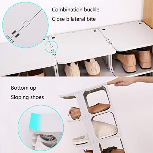Gyk Shoe Rack Storage Rack, tlaimada em camadas sem perfuração de sapatos, prateleiras de sapatos para economia de espaço para sapatos, botas, chinelos
