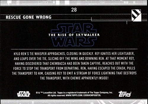 2020 Topps Star Wars The Rise of Skywalker Série 2 Blue 28 Resgate deu errado Rey Trading Card