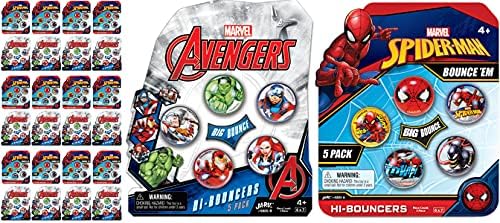 Ja-ru Marvel Spiderman Bouncy Balls Superballs Super Hi Bounce 1,2 Fidget Balls Small Toys for Kids Prize Premium Giveaways