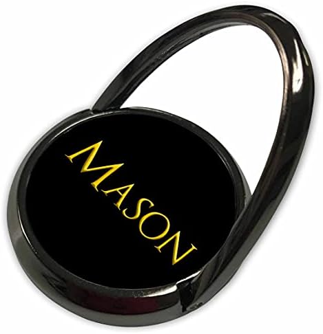 3drose Mason lindo nome americano. Amarelo em charme preto - anéis de telefone