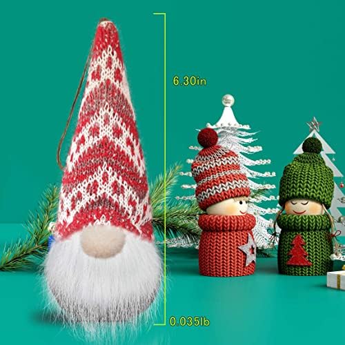 Gnome Christmas Ornings Conjunto de 10, gnomos artesanais Gnomos de Papai Noel penduram a árvore de Natal para decorações de casa.
