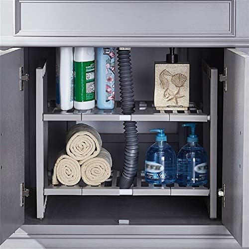 JAHH Ajuste de armazenamento de cozinha ajustável prateleira de armazenamento de armário expansível Organizador de utensílios