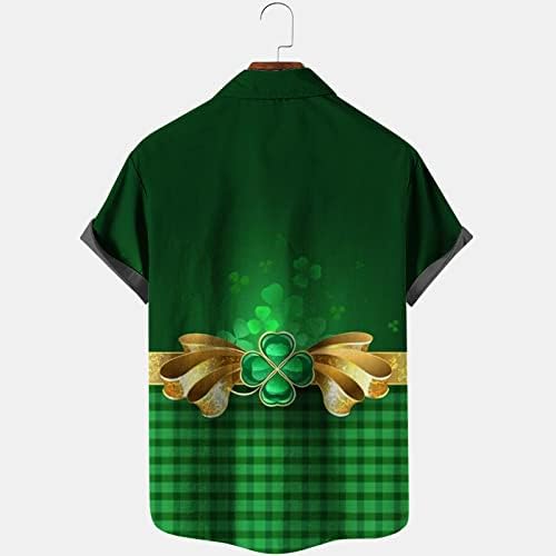 UNISSISEX Hawaii Camisetas Mulheres e Homens Mangas Curtas St. Patrick Dia 3D Funny Impresso Button Down Blouse Tops