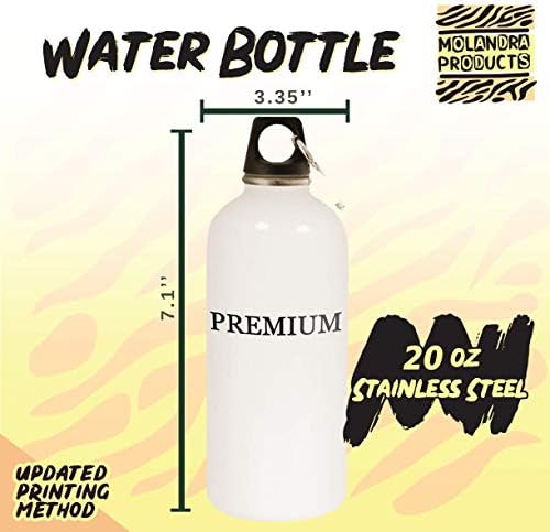 Molandra Products #Bonness - 20oz Hashtag Bottle de água branca de aço inoxidável com moçante, branco