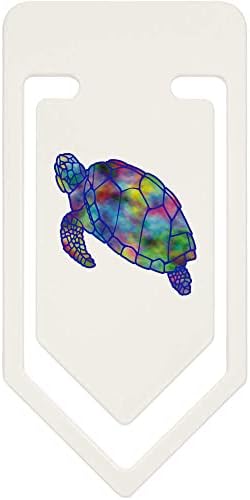 Azeeda 91mm 'Tartaruga multicolorida' Clipe de papel plástico grande