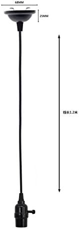 Yanuoda Pingente Light Cord Industrial Edison Pingente Luz Luz One Lâmpada E26 Base de Lâmpada 47.2 polegadas Fio Preto Ajuste