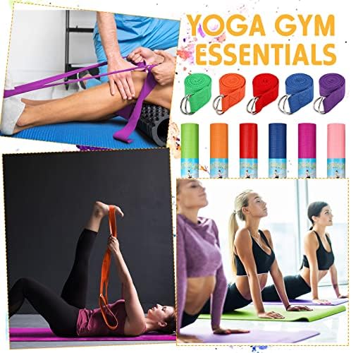18 PCs Yoga Starter Kit 6 PCs ioga tapetes a granel 68 x 24 x 0,16 polegadas, 6 PCs tiras de ioga e 6 pcs ioga blocos de espuma