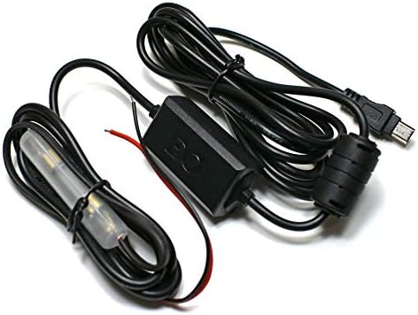 Edo Tech Compact 5V Mini USB Kit de cabo de cabo de alimentação do carregador de carro Direct Hardwire Direct para Rexing V1 Blackbox G1W DVR Garmin Dash Cam 10 20 30 35 GDR 33 43 VANTRUE R2 N1 N2 X1 X2 Câmera de veículo DVR DVR