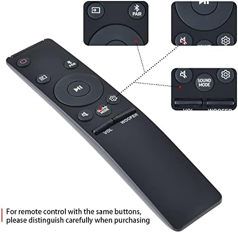 Controlador de controle remoto da barra de som da barra de som NTQinParts para Samsung HW-A60M HW-A60M/ZA 3.1 Sistema de barra de som do canal