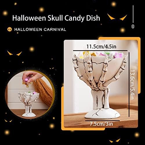Halloween Trick ou Treat Bowl Towl Candy Dish Disher, Resina Skeleton Hands Candy Bowl, Pequenos Titulares de Candros
