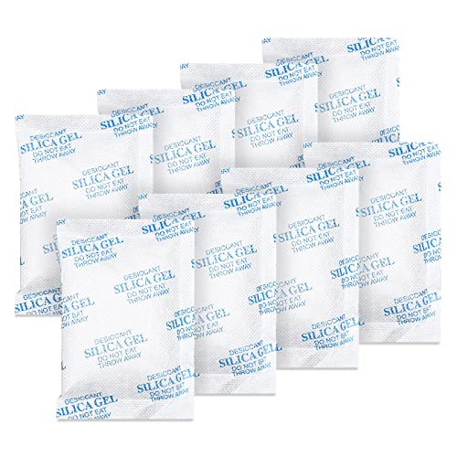 Pacotes de sílica gel - 20 grama 45 pacotes absorvedores de umidade, pacotes dessecantes para armazenamento, pacotes de sílica