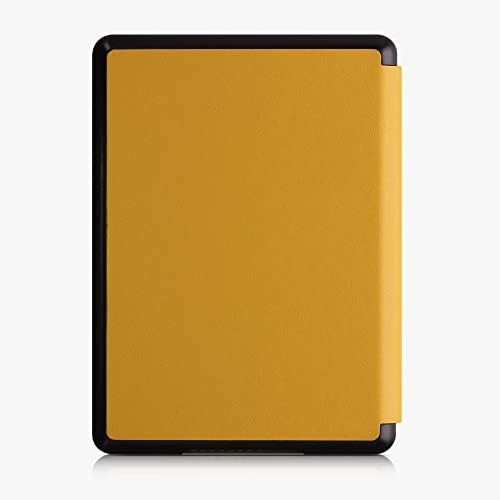 Kwmobile Case Compatível com Kindle Paperwhite 11. Geração 2021 - Estilo de livro Caso de fólio de couro PU PU - Amarelo