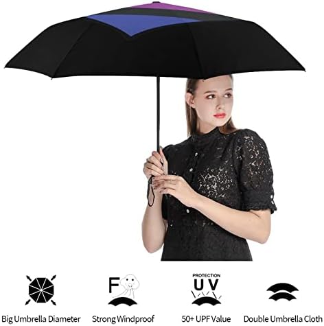 Bissexual Asexual Heart Travel Umbrella portátil Guarda dobrável à prova de vento para chuva Automotor aberto