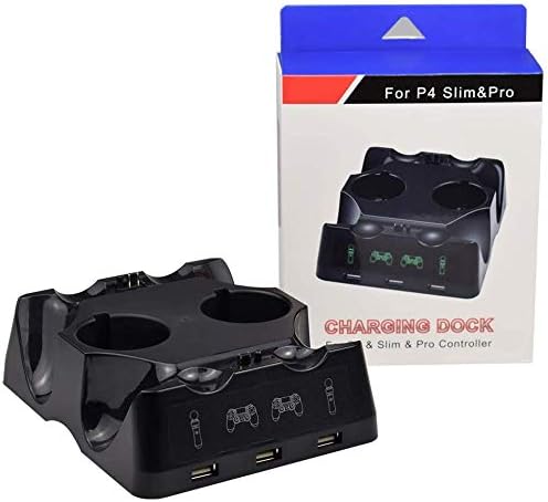 Tohilkel PS4 Controlador Estação do Carregador PS4 VR Motivo Controlador de movimento Dock Dock com Indicador LED compatível com