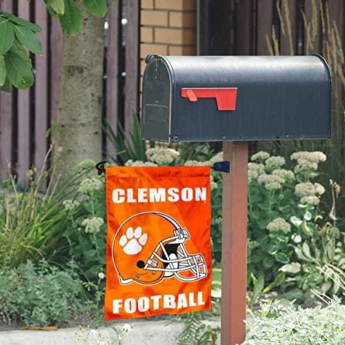 Clemson Tigers Capacete de futebol Banner de jardim e caixa de correio Post Mount Holder Set