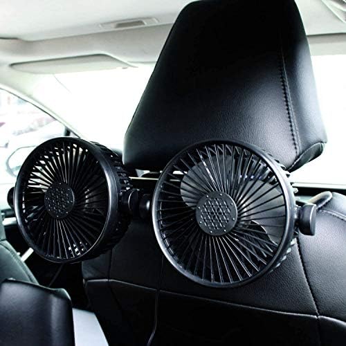 Ventiladores de carros porxi, ventilador de resfriamento elétrico de 12V/24V para banco traseiro, apoio de cabeça de 360 ​​graus