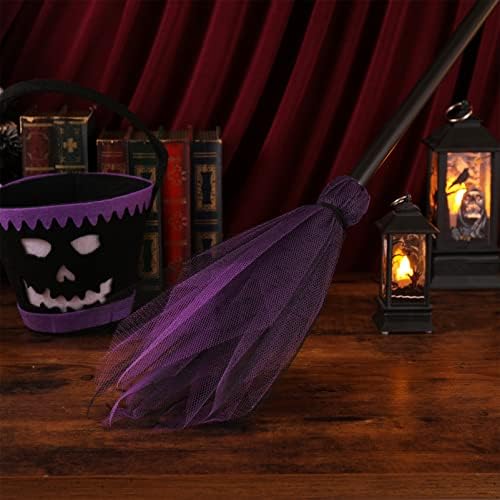 Veemoon halloween decoração de maquiagem decoração de halloween vassoura de bruxa plástico vassoura de bruxa kids broom adereços decoração de vassoura de bruxa ajustável para decoração para crianças de figurino de halloween