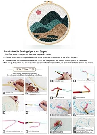 Kits iniciantes de bordado por agulha de punção, kits de agulha para adultos e iniciantes, série de kit de partida de punção