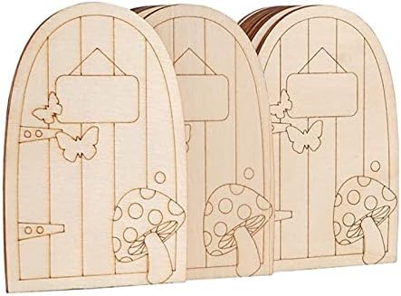 Portas de fada de madeira, 20pcs Miniature Diy Craft Embelechiss, Arte fofa Arte Diy Craft Wooden Fairy Door Acessório,