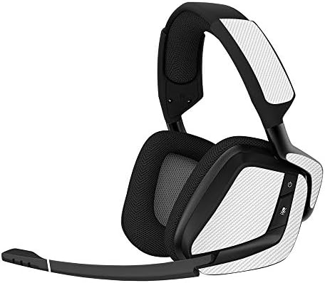 MightySkins Skin Compatível com o fone de ouvido Corsair Void Pro Gaming - Fibra de Carbono Branco | Tampa protetora, durável e