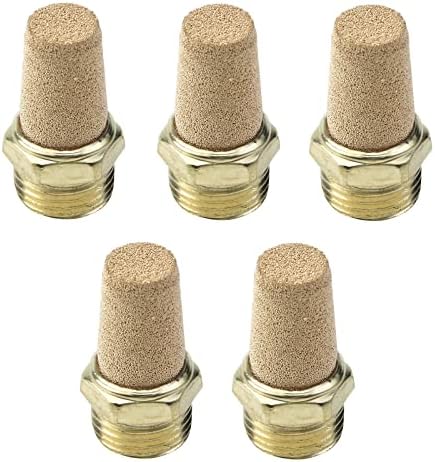 MEWUTAL 5pcs Silenciador de exaustão 1/4 Ajuste da linha de ar do silenciador de escape para cilindros Ferramentas pneumáticas