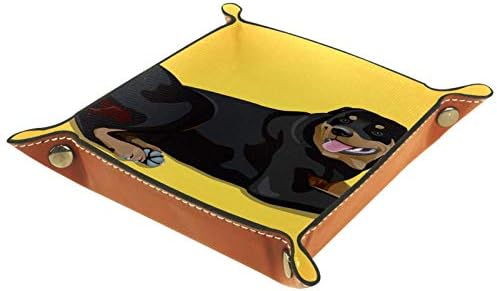 Animal amarelo de cachorro Tacameng, caixas de armazenamento Pequeno bandeja de bandeja de manobrista de bandeja de doces Greates Greando de chave para chave, telefone, moeda, carteira, relógios, etc.