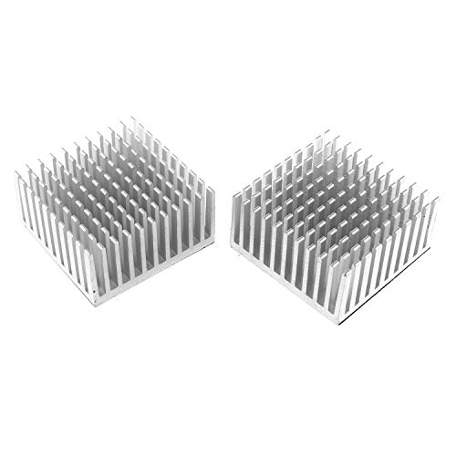 DGZZI 2PCS Deslilhado de calor 40x40x20mm Silvertone Aluminium Heat Radiator Radiator Cooling Fin com fita adesiva