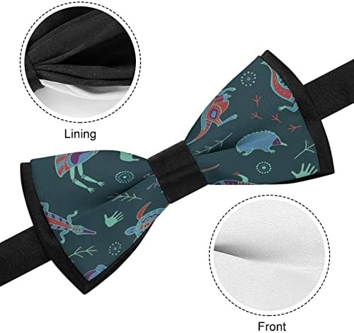 Animais australianos de WeedKeycat em estilo étnico Funny Calha de gravata pré-amarrada laço formal laço ajustável impresso para homens