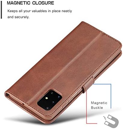 Hongxinyu Galaxy A51 5G Case, carteira de couro retro Follio flip magnético fivela slim tampa traseira interno slot