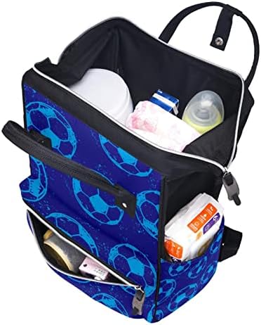 Bolas de futebol azuis Backpack Backpack Backpack Baby Napping Sacos Multi -Função Bolsa de Viagem de Grande Capacidade