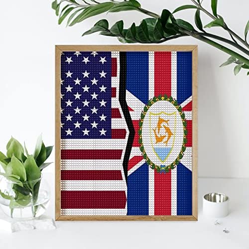 Kits de pintura de diamante decorativos da bandeira americana e angulailla