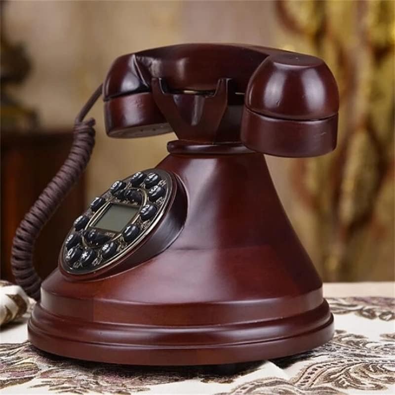 Houkai Antique moda com moda retrô de madeira sólida telefone fixo Antigo telefone fixo/redial/mãos livres/iluminação de backlit ID