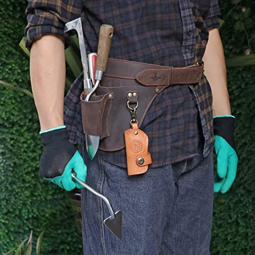 Titular de cinto de ferramentas de jardinagem turístico para homens mulheres, cintura ajustável bolsa de ferramentas jardineiro avental