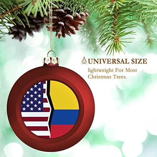 Bandeira americana e colombiana Bolas de Natal Ornamento de quebra para encantos Decoração de penduramento de árvores de natal